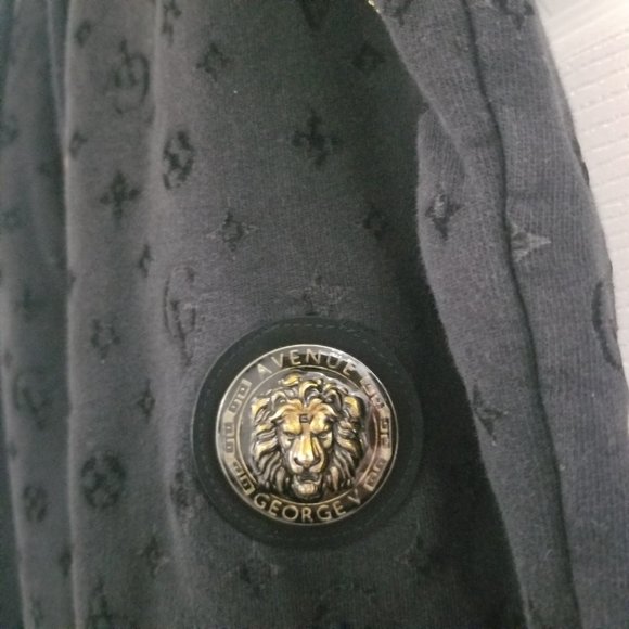 Black and gold Avenue George V Paris sweatpant jogger w/ lion emblem size Large - Picture 5 of 7